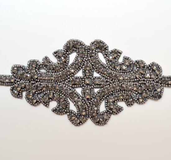 Large Rhinestone Emblem Applique (Gunmetal) Large Rhinestone Emblem Applique (Gunmetal)