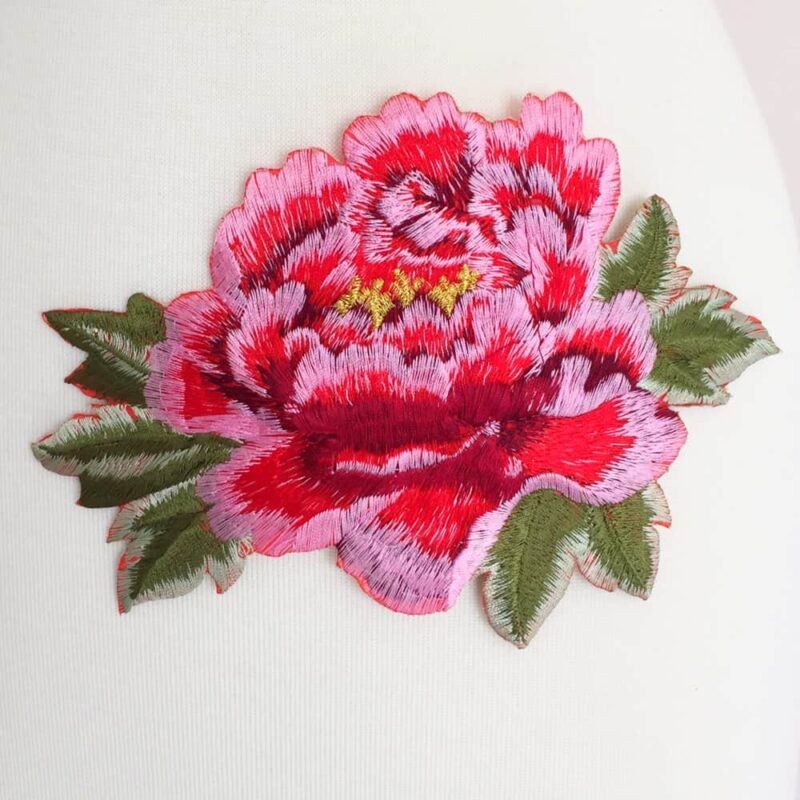Embroidered Peony Flower (Iron-On) Embroidered Peony Flower (Iron-On)