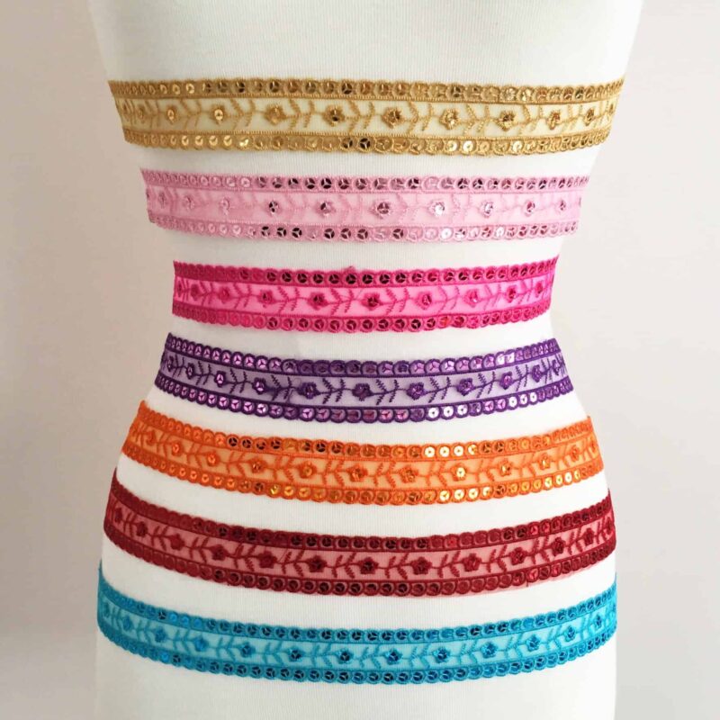 Embroidered Trim with Sequins (Choose Color) Embroidered Trim with Sequins (Choose Color)