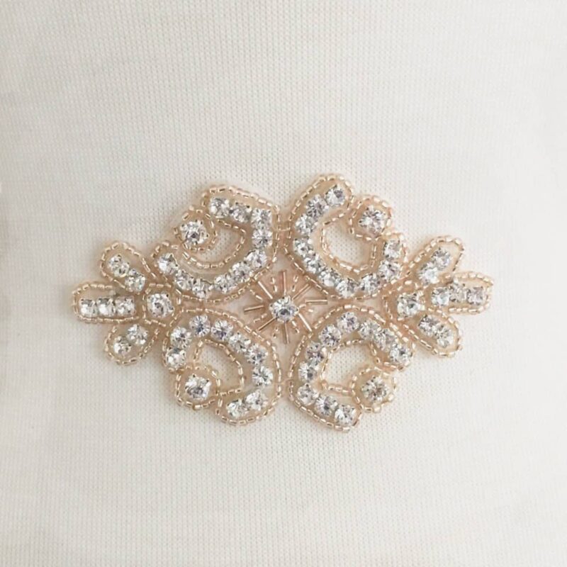 Rose Gold Champagne Madge Rhinestone Applique Rose Gold Champagne Madge Rhinestone Applique