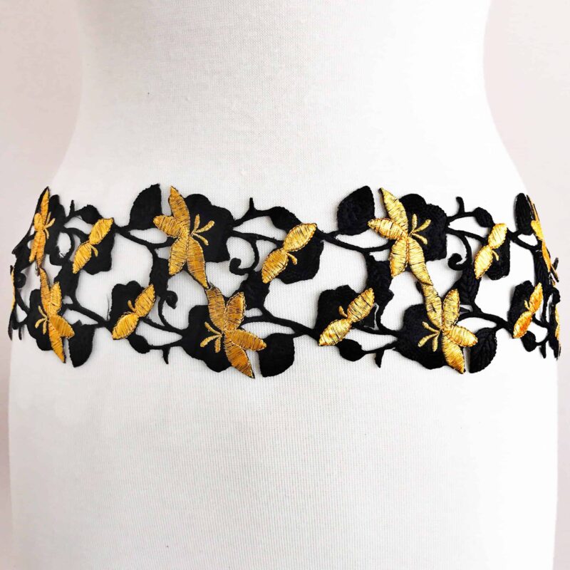 Embroidered Two-Tone Floral Band (Iron-On) Embroidered Two-Tone Floral Band (Iron-On)