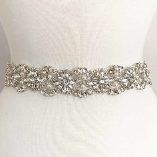 Beauty Luxe Crystal Sash Applique Beauty Luxe Crystal Sash Applique