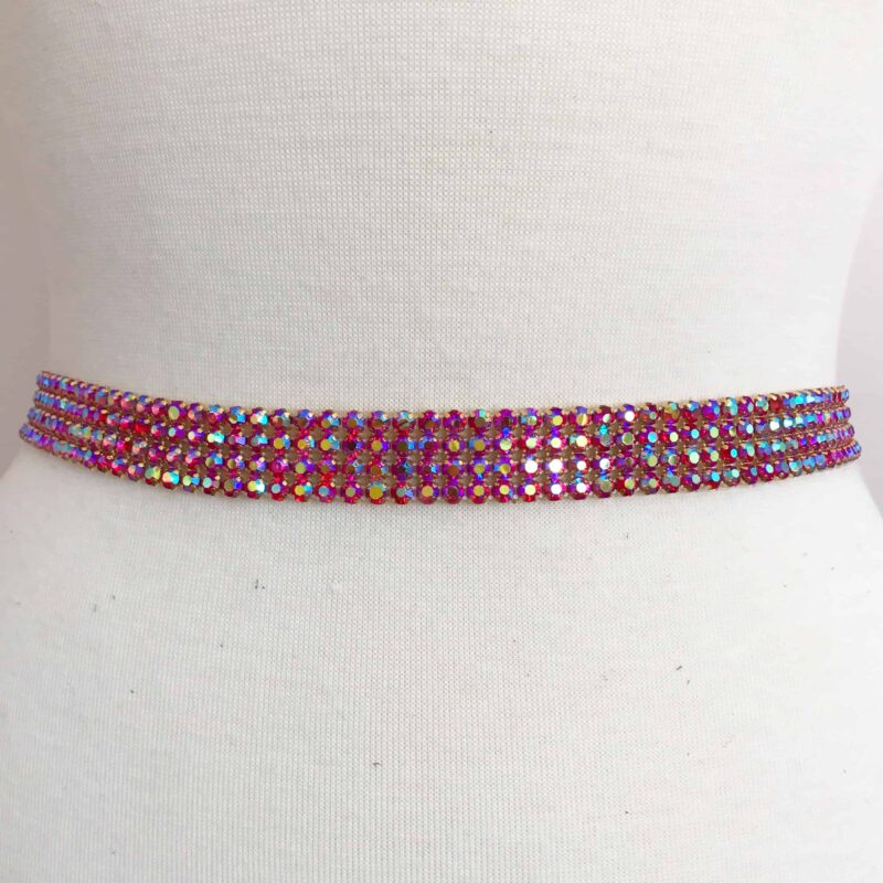 Hyacinth Red AB Rhinestone Band (4 Row) Hyacinth Red AB Rhinestone Band (4 Row)