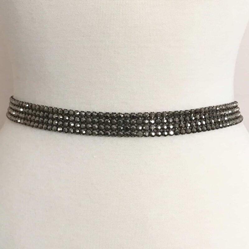 Gunmetal Rhinestone Band (4 Row) Gunmetal Rhinestone Band (4 Row)