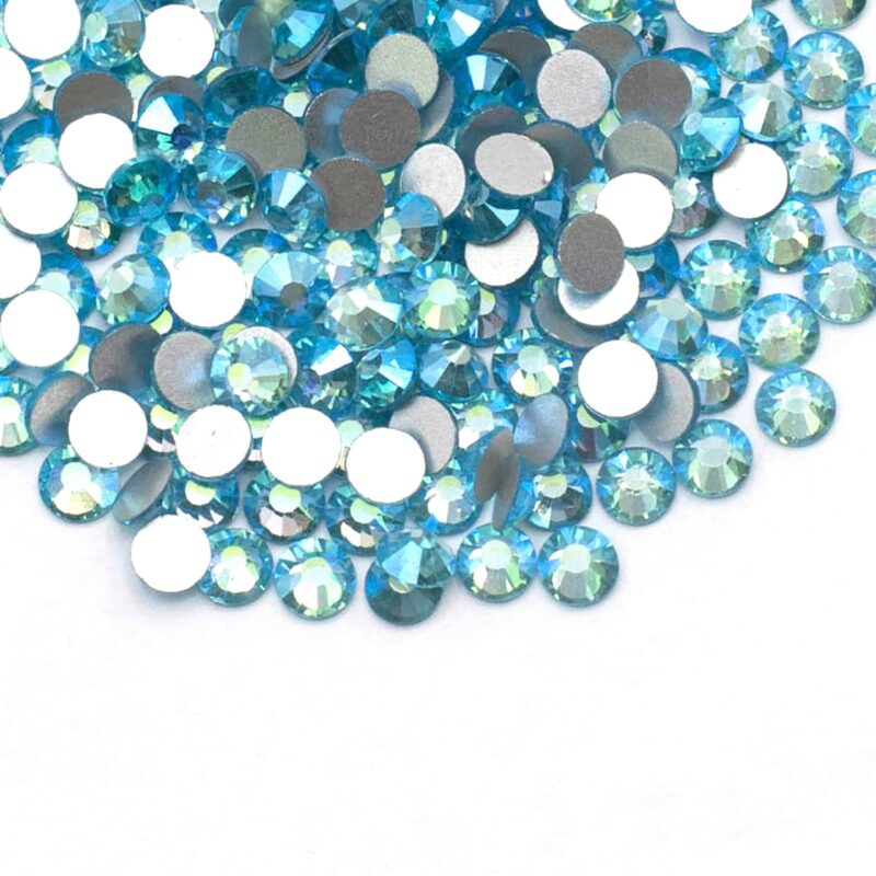 6 aquamarine AB Premium Flatback Rhinestones (AQUAMARINE AB) SS16,SS20,SS30