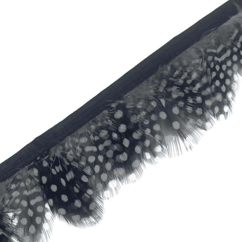 Spotted Guinea Fringe natural Spotted Guinea Fowl Feather Fringe Trim (Choose Your Color)