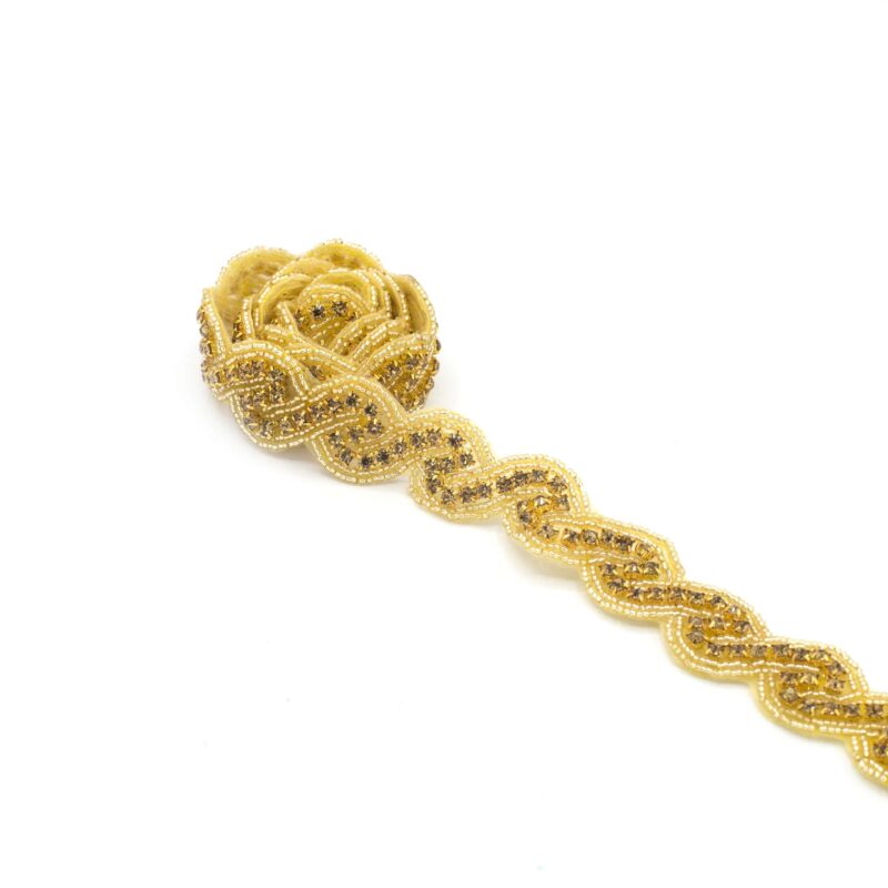 RT376-TOPAZ Topaz Swirl Rhinestone Beaded Trim