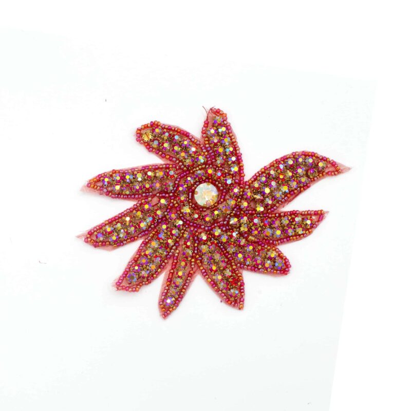 RA415 SPIRAL RED Spiral Rhinestone Applique (Iron-On)