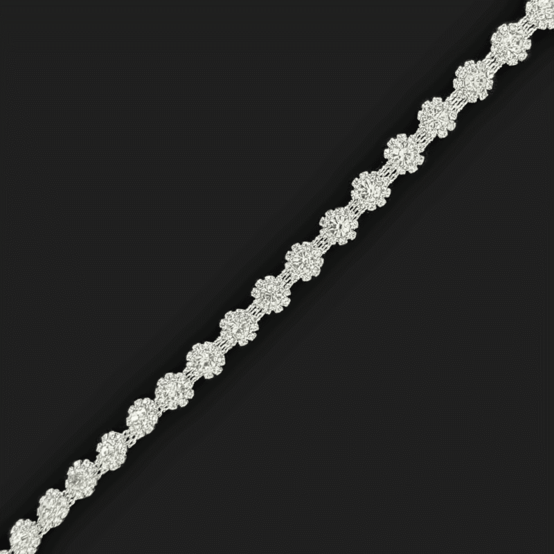 IMG_0397 Flower Cluster Rhinestone Chain Trim