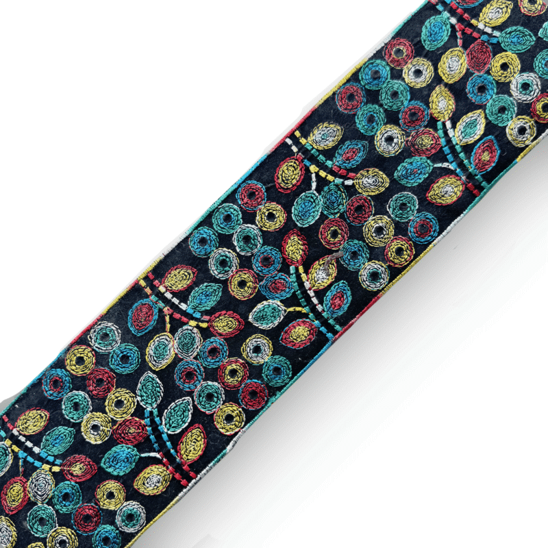 Whimsical Leaf Embroidered Iron-On Trim – 2.75” Wide