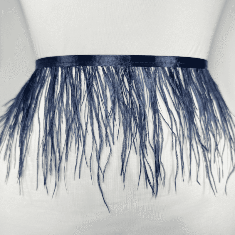 IMG_2420 5” Inch Real Natural Ostrich Feather Fringe Trim (ass't colors)