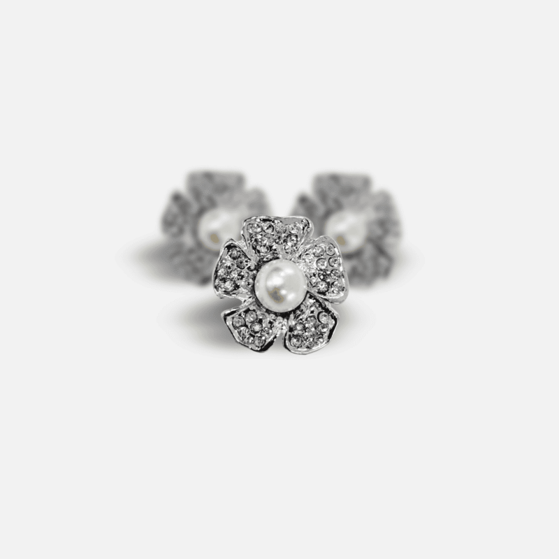 IMG_2636 Pearl Flower Rhinestone Button