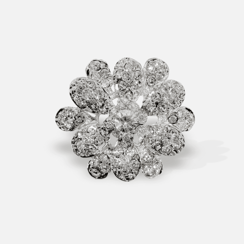 IMG_2993 Elegant Flower Rhinestone Brooch