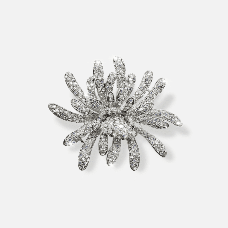 IMG_3068 Silver Burst Rhinestone Brooch