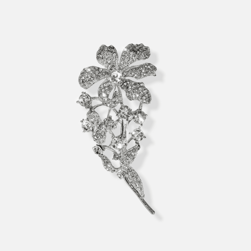 IMG_3074 Rhinestone Flower and Stem Brooch