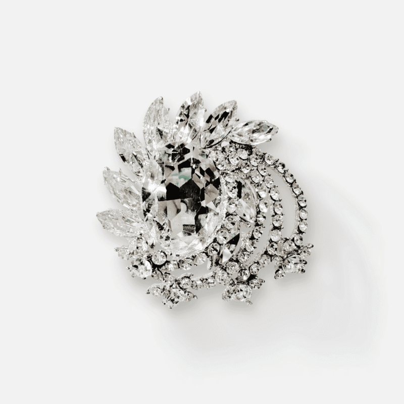 IMG_3084 Botanical Leaves Rhinestone Brooch