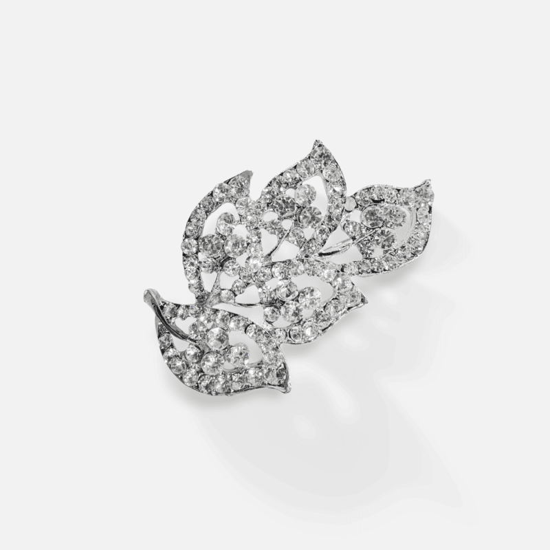 IMG_3089 Elegant Openwork Leaf Rhinestone Brooch