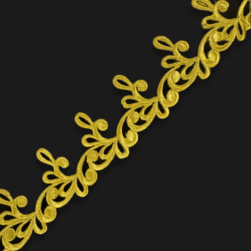 IMG_4631 Metallic Leaf Embroidered Trim – 2.25” Wide