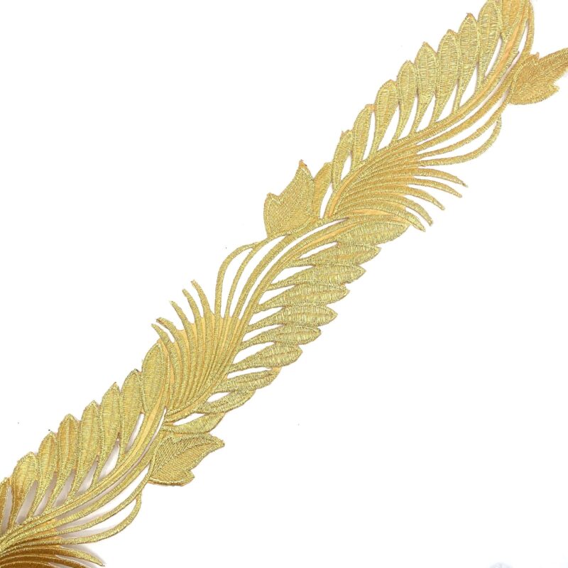 wave branch trim Wave Branch Metallic Embroidered Trim