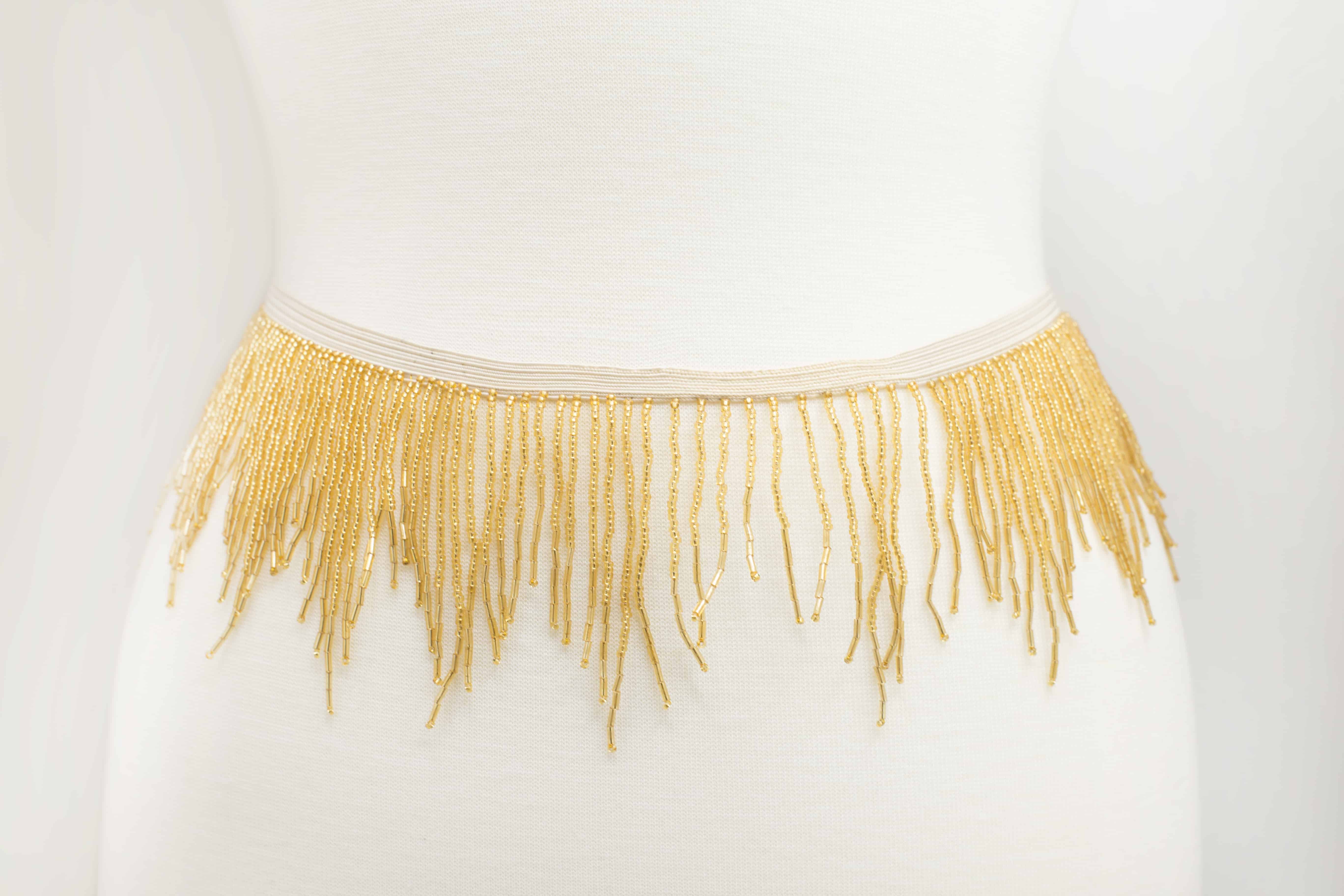 3" Stretch Variegated Beaded Fringe on Elastic Shine Trim
