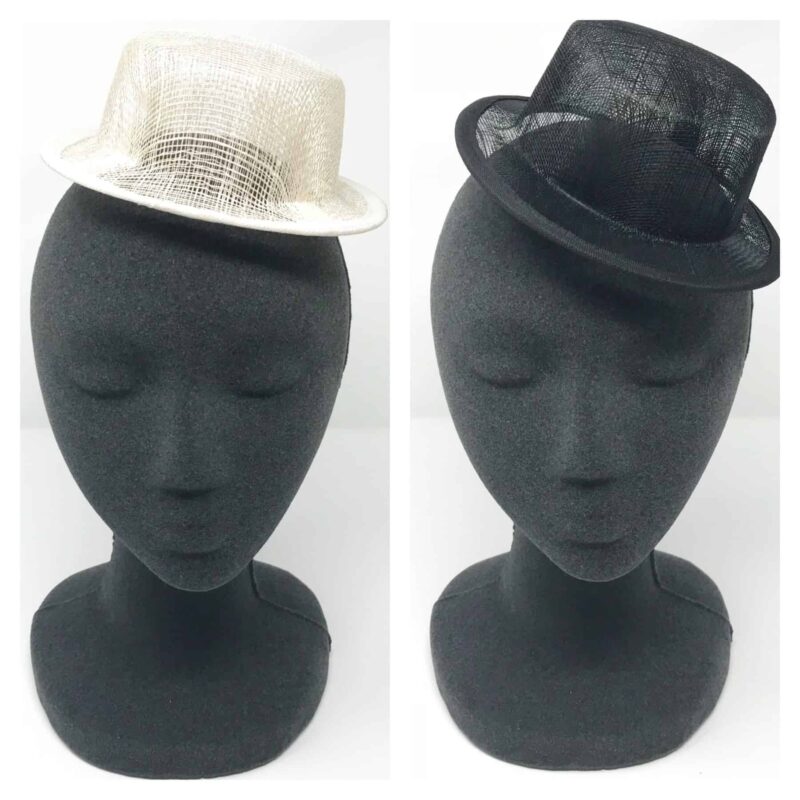 mini top hat black ivory Sinamay Mini Top Hat