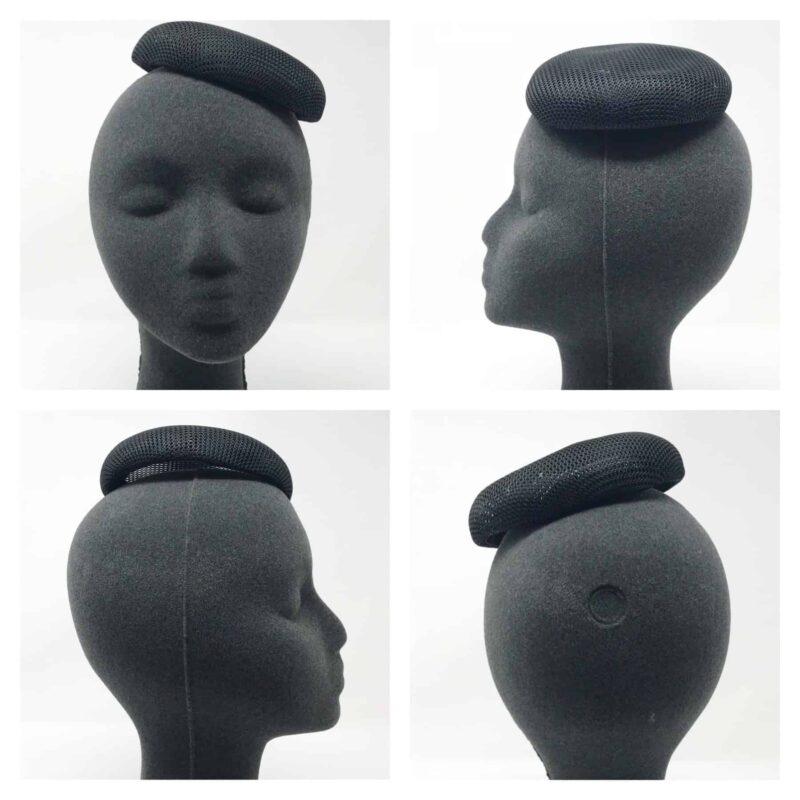 SMARTIE BLACK Smartie Shaped Round Fascinator Base