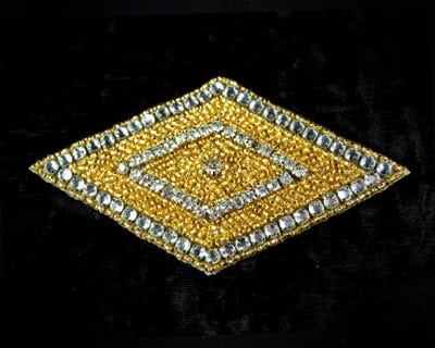 Rhinestone Plastic Pearl Trim (Color: Gold) - Shine Trim