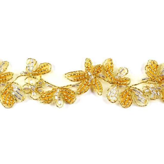 Beaded Floral Trim (Two-Tone Colors)