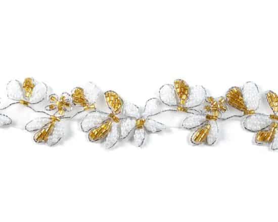 Beaded Floral Trim (Two-Tone Colors)