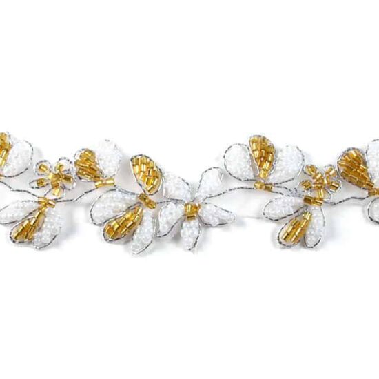 Beaded Floral Trim (Two-Tone Colors)