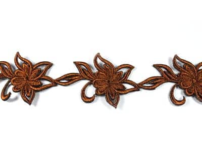 Metallic Embroidered Floral Trim