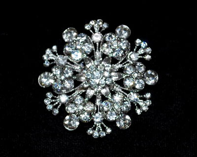 Rhinestone Snowflake Brooch