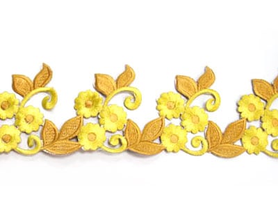 Embroidered Floral Leaf Trim