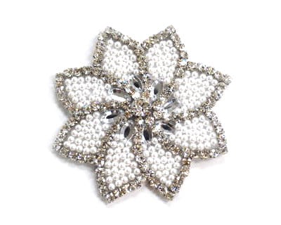 Rhinestone Pearl Flower Applique