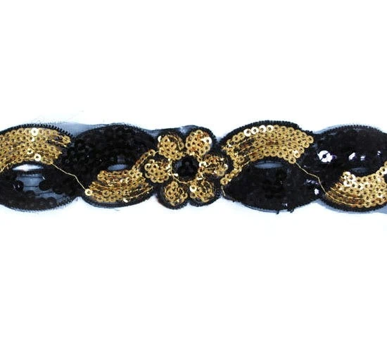 Sequin Flower Squirl Trim