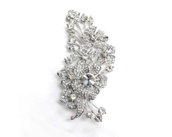 Rhinestone Floral Bouquet Brooch