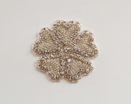 Hearts Flower Rhinestone Applique