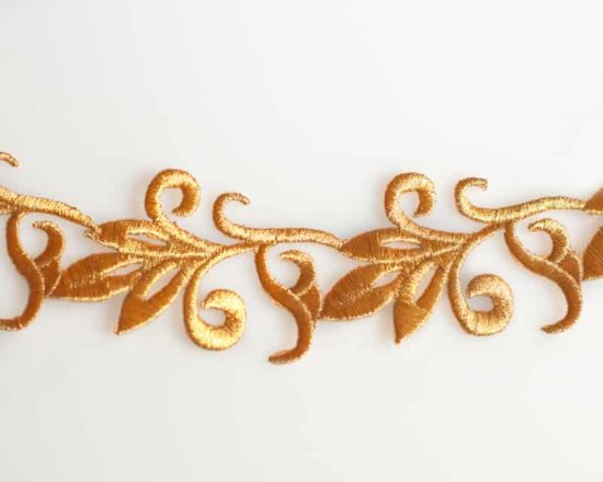 Embroidered Leaf Trim (Iron-On)