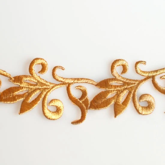 Embroidered Leaf Trim (Iron-On)