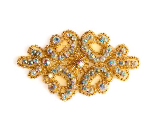 Gold AB Madge 2 Rhinestone Applique