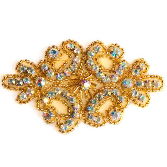 Gold AB Madge 2 Rhinestone Applique Gold AB Madge 2 Rhinestone Applique