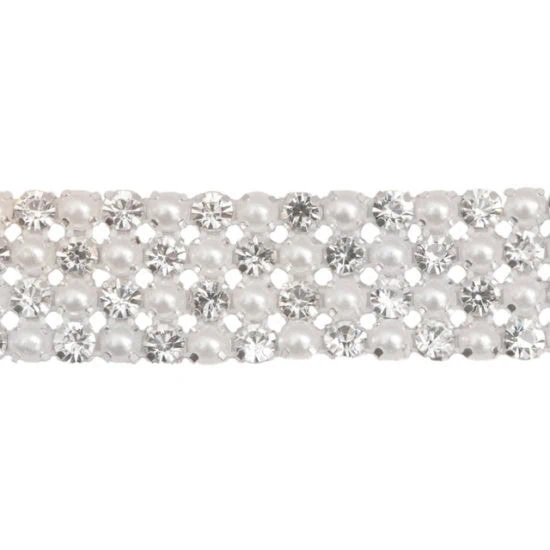 Pearl Rhinestone Banding (4 Row)