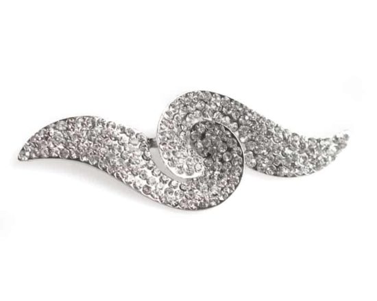 Wave Rhinestone Brooch