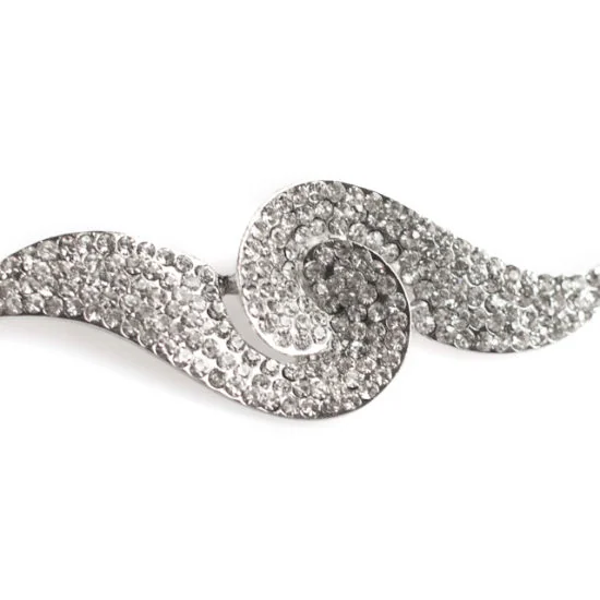 Wave Rhinestone Brooch