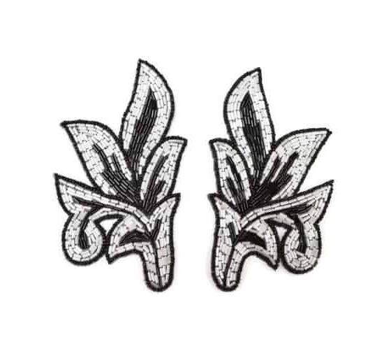 Beaded Matching Leaf Applique (Single or Pair)