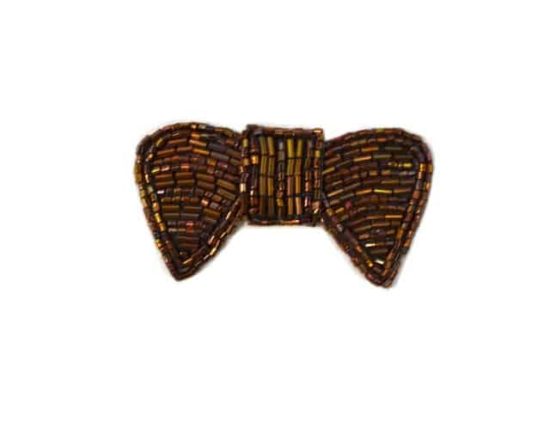 Petite Beaded Bow Applique