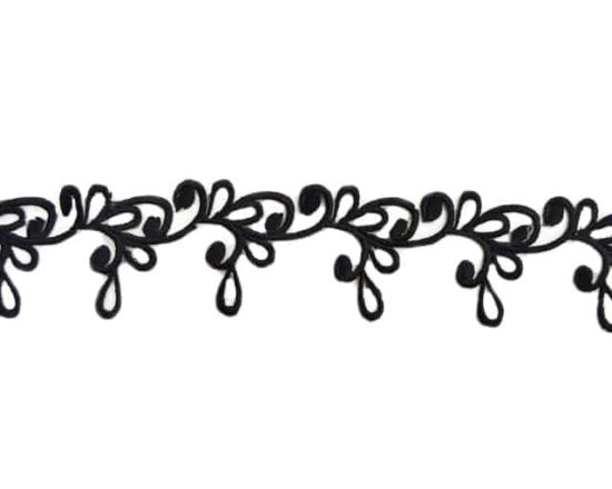 Embroidered Long Swirl Trim