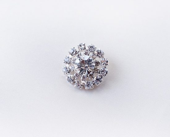 24mm Round Crystal Button