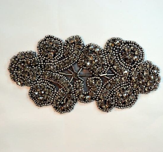 Loren Gunmetal Emblem Applique