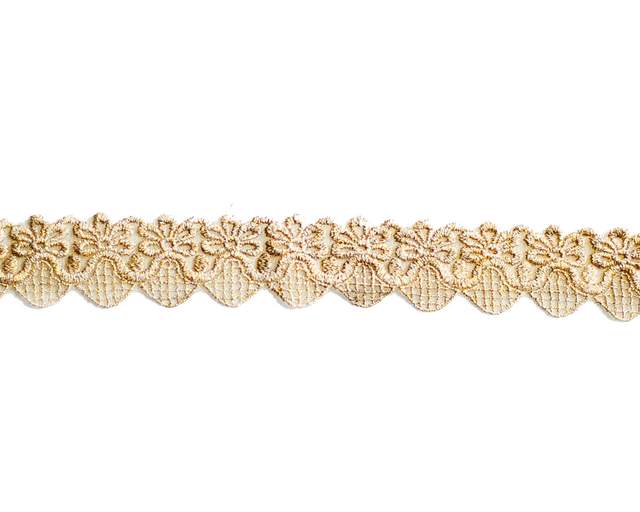 1 Gold Metallic Border Lace Shine Trim